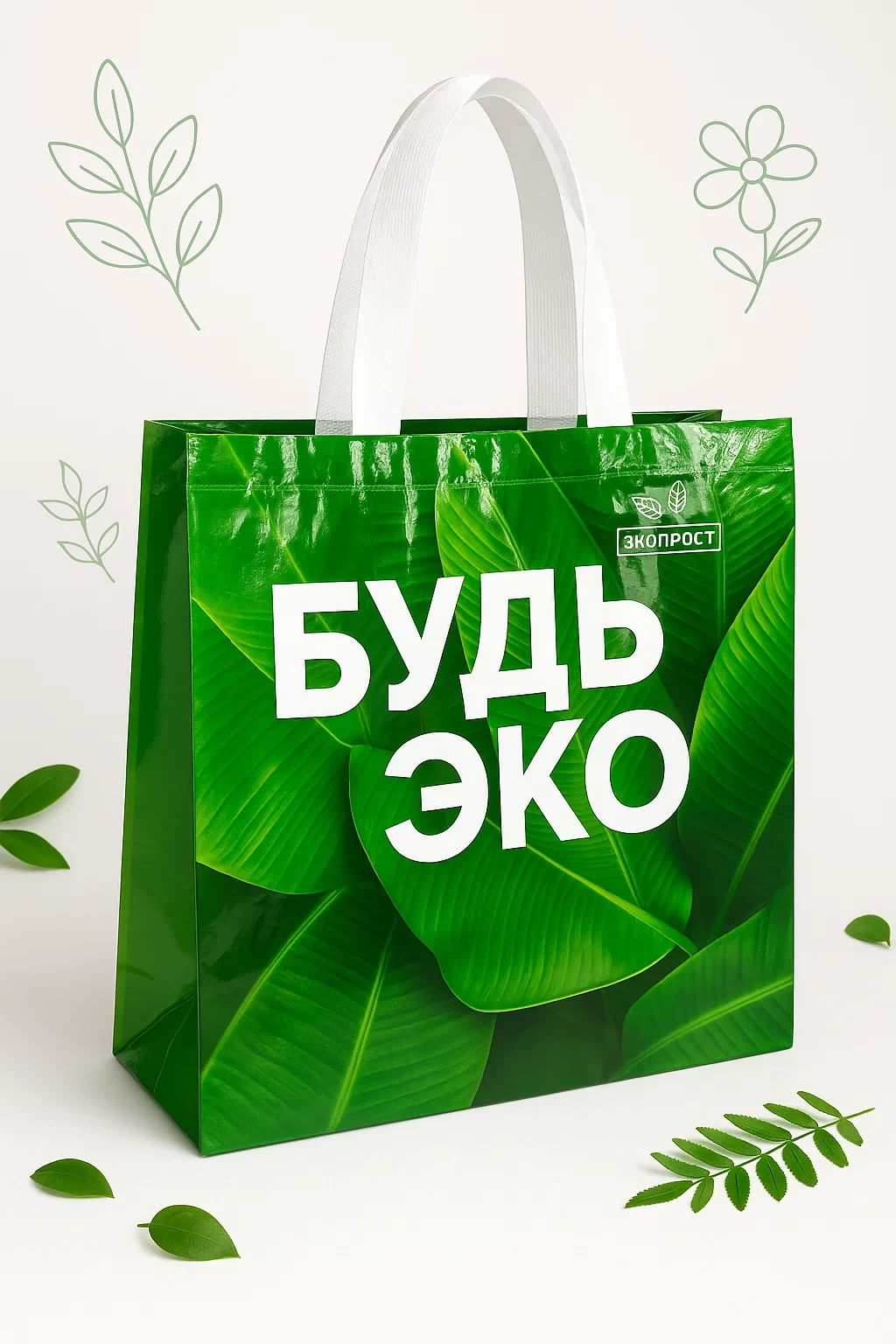Пакет - формат сумки, из спанбонда с плёночной (БОПП) ламинацией